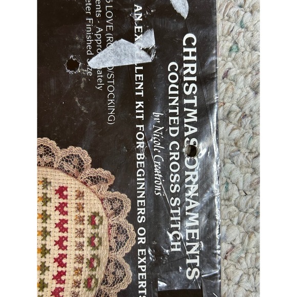 Christmas Ornaments Counted Cross Stitch Kit Nicole Creations Love Stocking 1986 - Picture 2 of 5